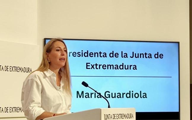 La presidenta de la Junta de Extremadura, María Guardiola