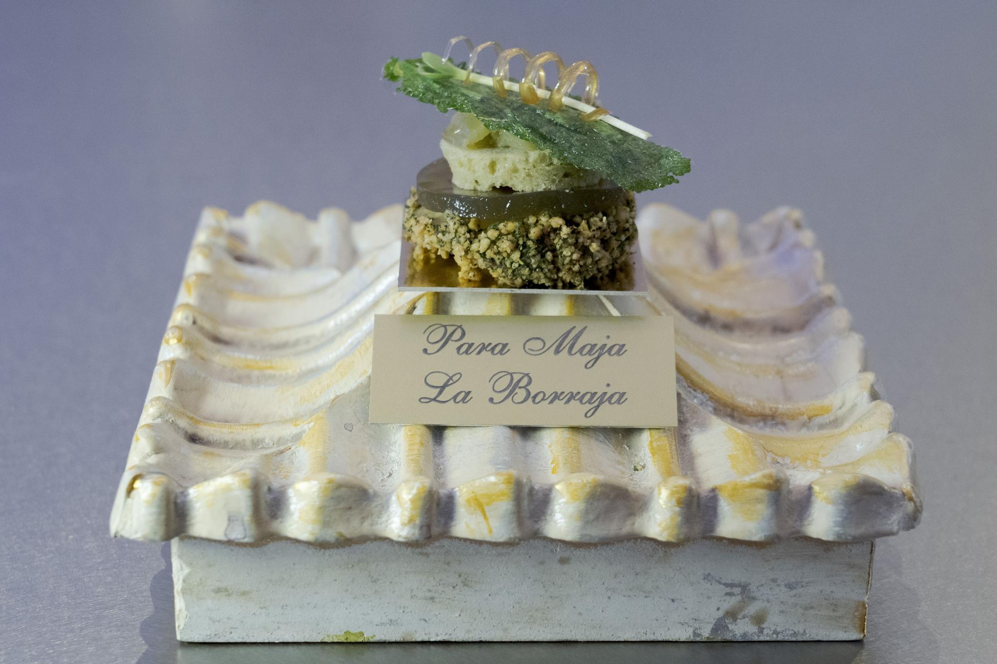 El pincho 'Para maja la borraja'.