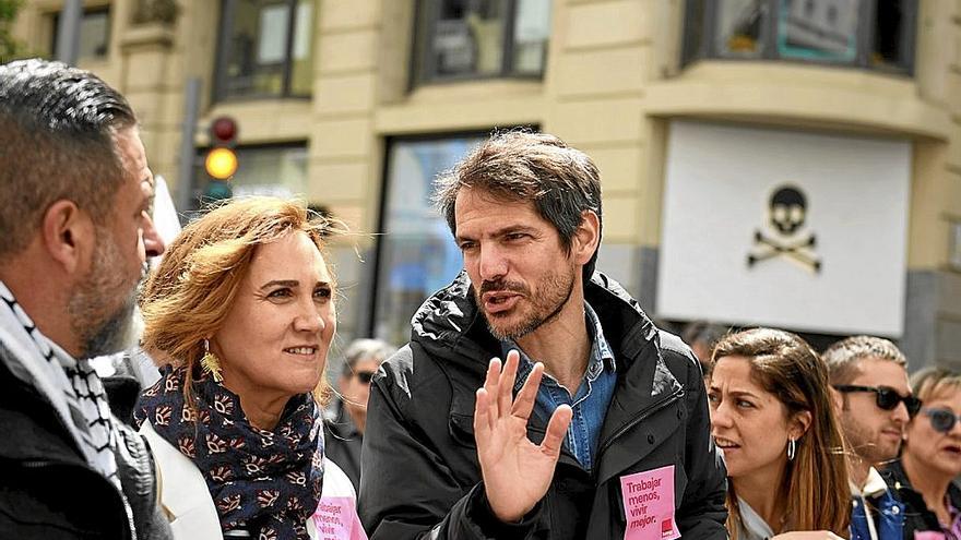 El ministro de Cultura Ernest Urtasun, en la reciente marcha del Día del Trabajador.