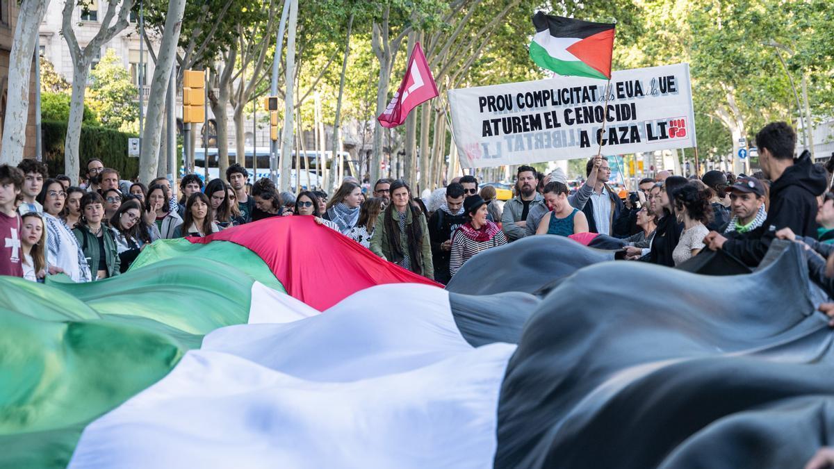 Movilización para reclamar el fin de la ofensiva israelí en Gaza.