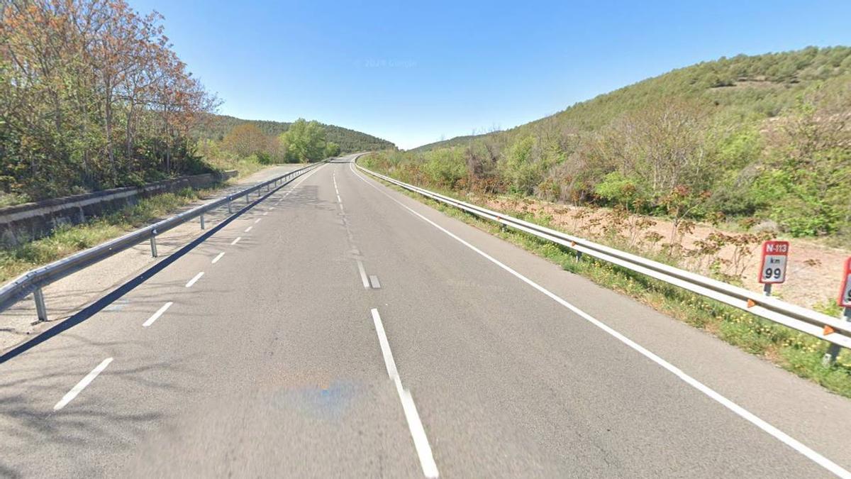 Imagen de la carretera N-113 en término de Fitero, cerca del lugar del accidente. Google Maps