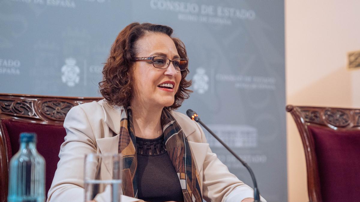 Magdalena Valerio durante la presentación de la memoria del Consejo de Estado de 2022.