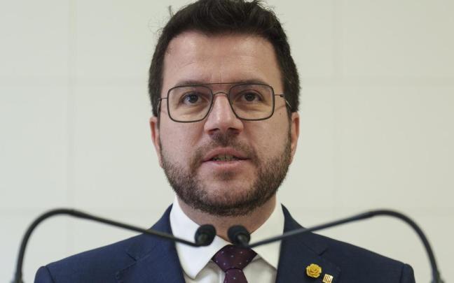 Pere Aragonès, durante una comparecencia.