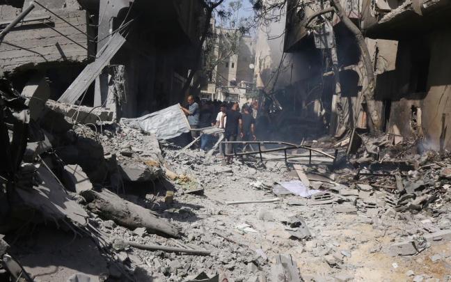 Edificios destruidos tras una operación del Ejército de Israel en el campamento de refugiados de Nuseirat.