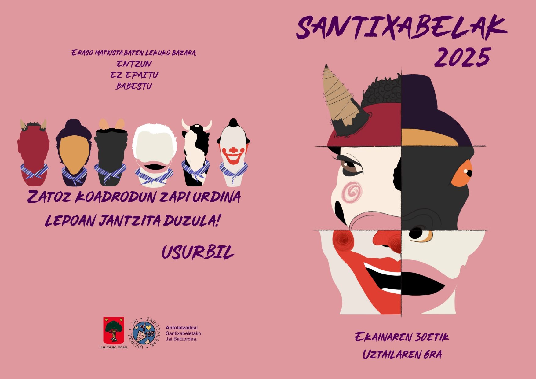 Santixabeletako kartela Unai Lópezek diseinatua