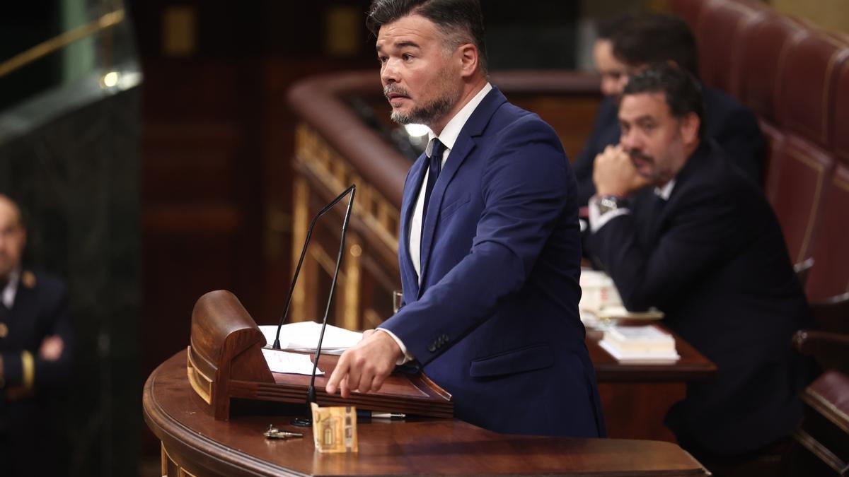 Gabriel Rufián, durante una sesión del Congreso de los Diputados