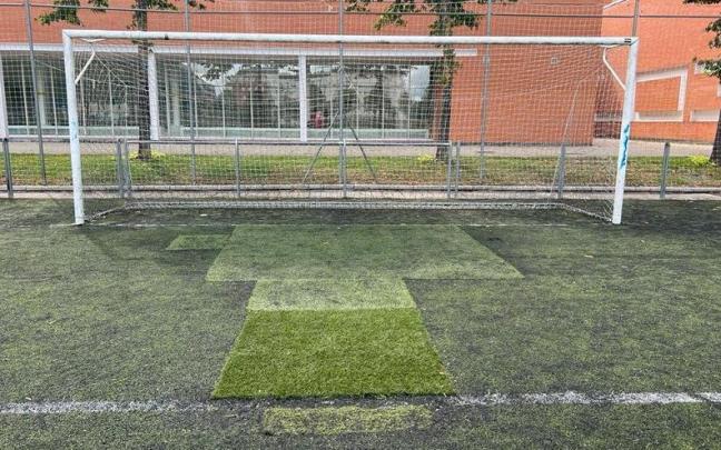 Una de las porterías de Sansomendi / Noticias de Álava