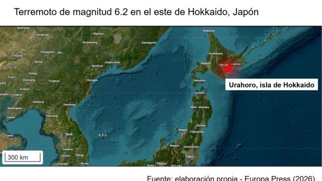 La ciudad de Urahoro, en el este de la isla nipona de Hokkaido, sacudida por un terremoto de magnitud 6,2 en la escala Richter.