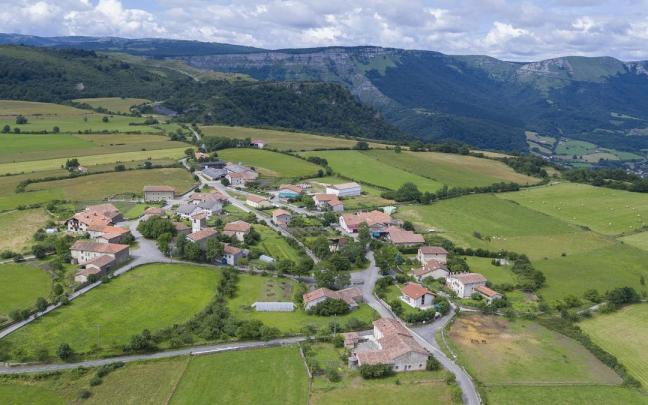 La localidad de Unzá en Urkabustaiz, municipio de la comarca de Gorbeialdea
