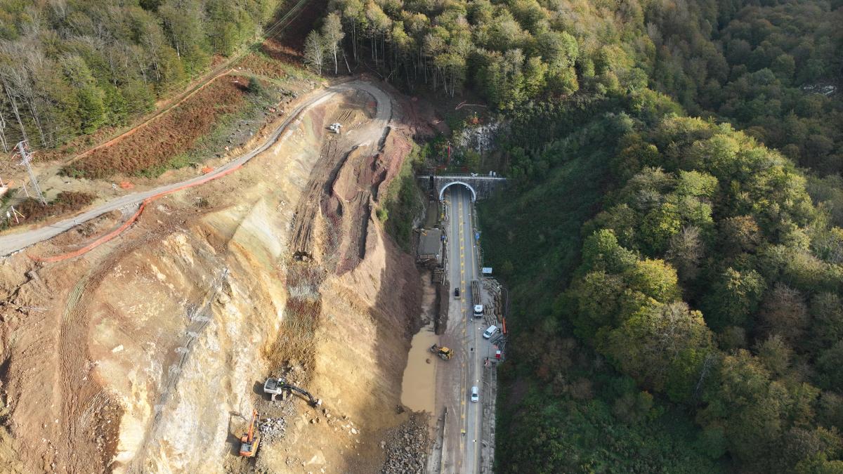 Obras en la boca sur del túnel de Belate. Foto: Gobierno de Navarra