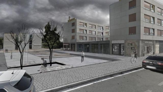 Infografía de cómo quedará la plaza Tres de Marzo de Nanclares en base a la propuesta del PGOU