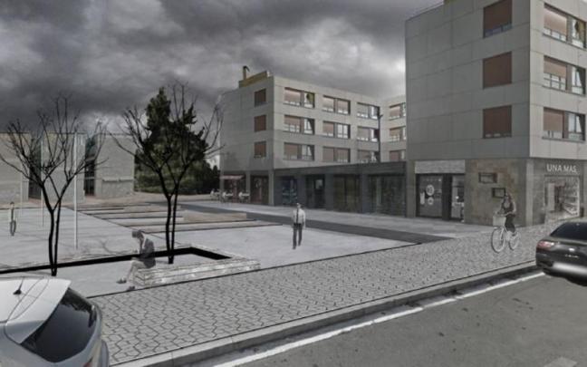 Infografía de cómo quedará la plaza Tres de Marzo de Nanclares en base a la propuesta del PGOU