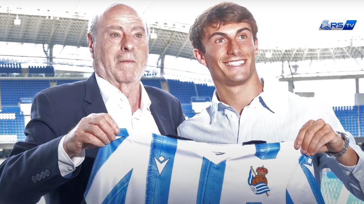 Mikel Goti, en su presentación como jugador de la Real Sociedad.