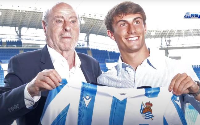 Mikel Goti, en su presentación como jugador de la Real Sociedad.