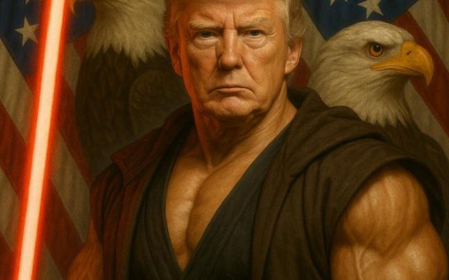 La imagen de Trump como Jedi.