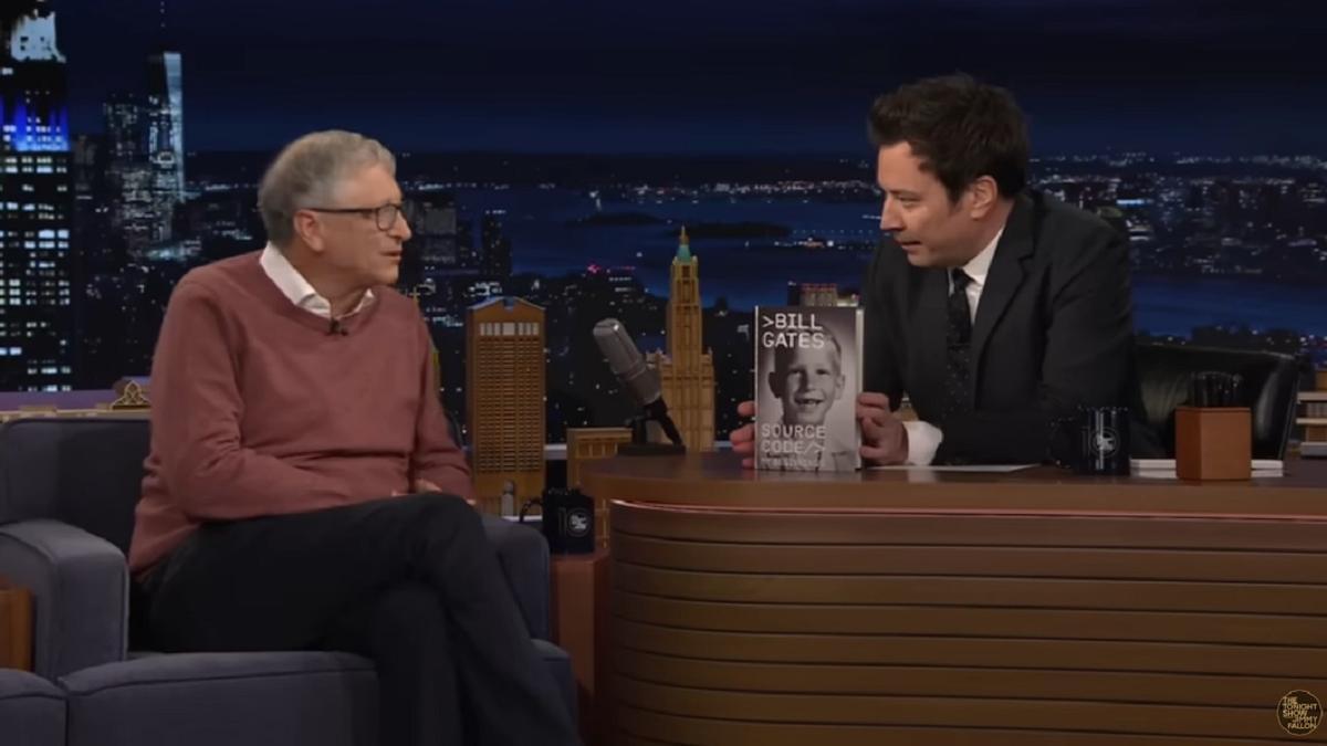 Bill Gates, con Jimmy Fallon en 'The Tonight Show'.