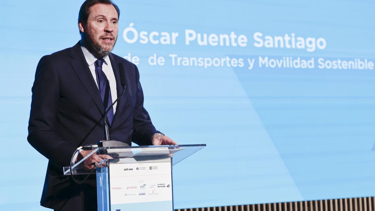El ministro de Transportes, Óscar Puente, durante un acto este miércoles.
