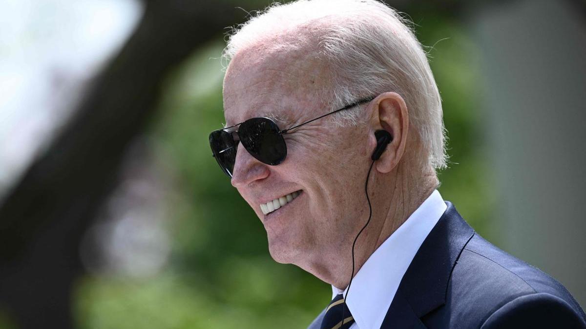 Biden durante la rueda de prensa junto a su homólogo surcoreano, Yoon Suk-yeol.