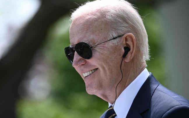 Biden durante la rueda de prensa junto a su homólogo surcoreano, Yoon Suk-yeol.