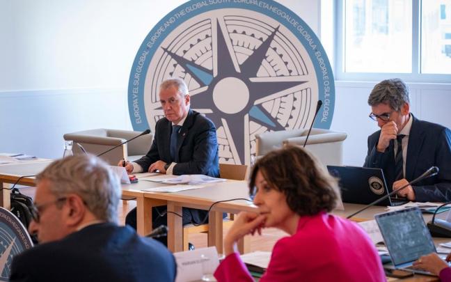 Iñigo Urkullu, durante la jornada de trabajo centrada en el impulso de un multilateralismo subestatal.