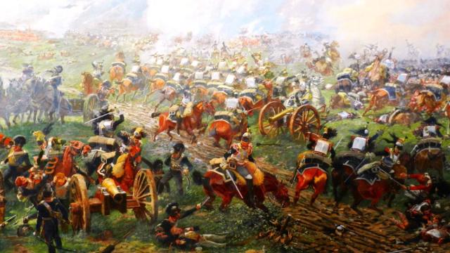 Representación de la batalla de Waterloo.