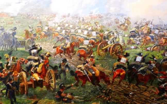 Representación de la batalla de Waterloo.