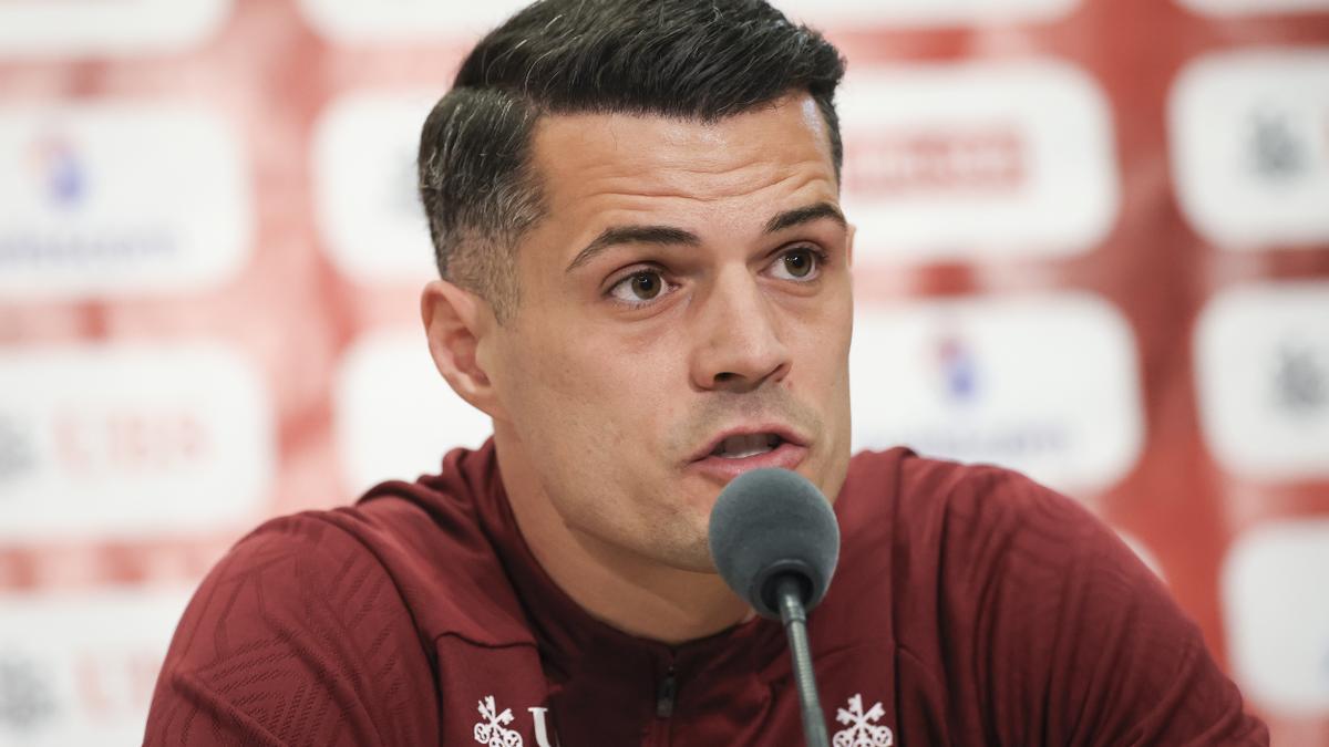 Xhaka, durante una rueda de prensa.