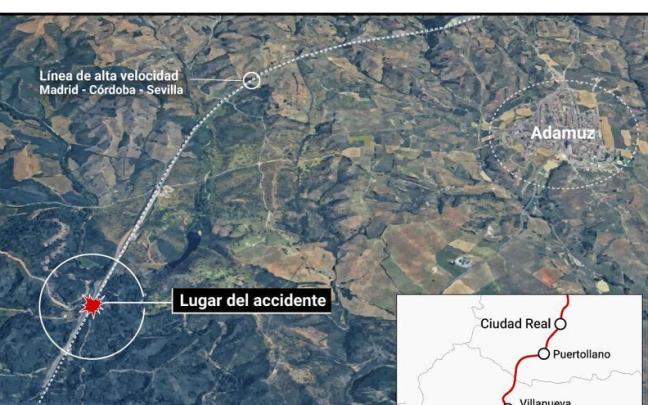 Infografía del siniestro ocurrido en Adamuz (Córdoba).