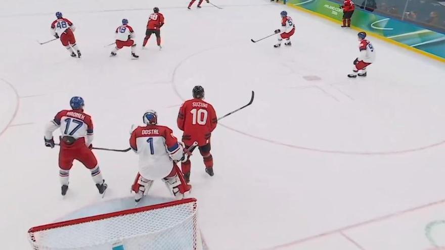 Imagen del partido entre Chequia y Canadá.