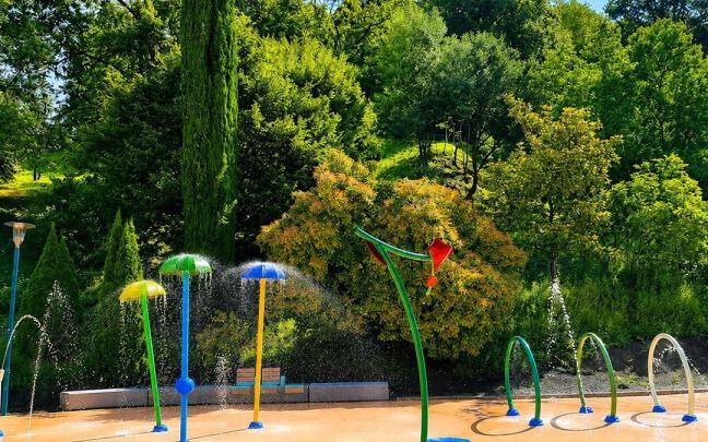 El parque de chorros de agua de Santa Bárbara.