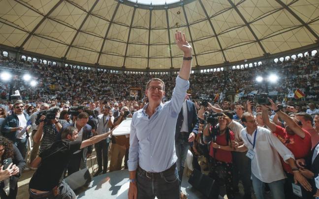 Feijóo, en el acto político que ha celebrado en Pontevedra. Feijóo, en el acto político que ha celebrado en Pontevedra.