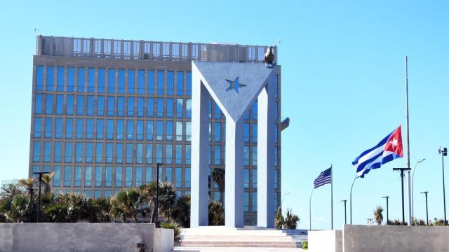 Bandera cubana en La Havana.
