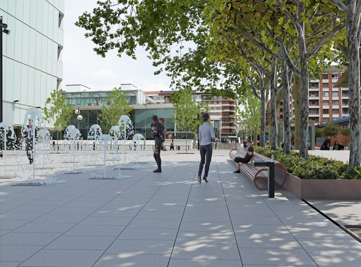Futuro aspecto de la plaza María Sarmiento. Fotos: Ayuntamiento de Gasteiz