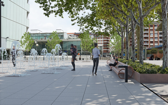 Futuro aspecto de la plaza María Sarmiento. Fotos: Ayuntamiento de Gasteiz