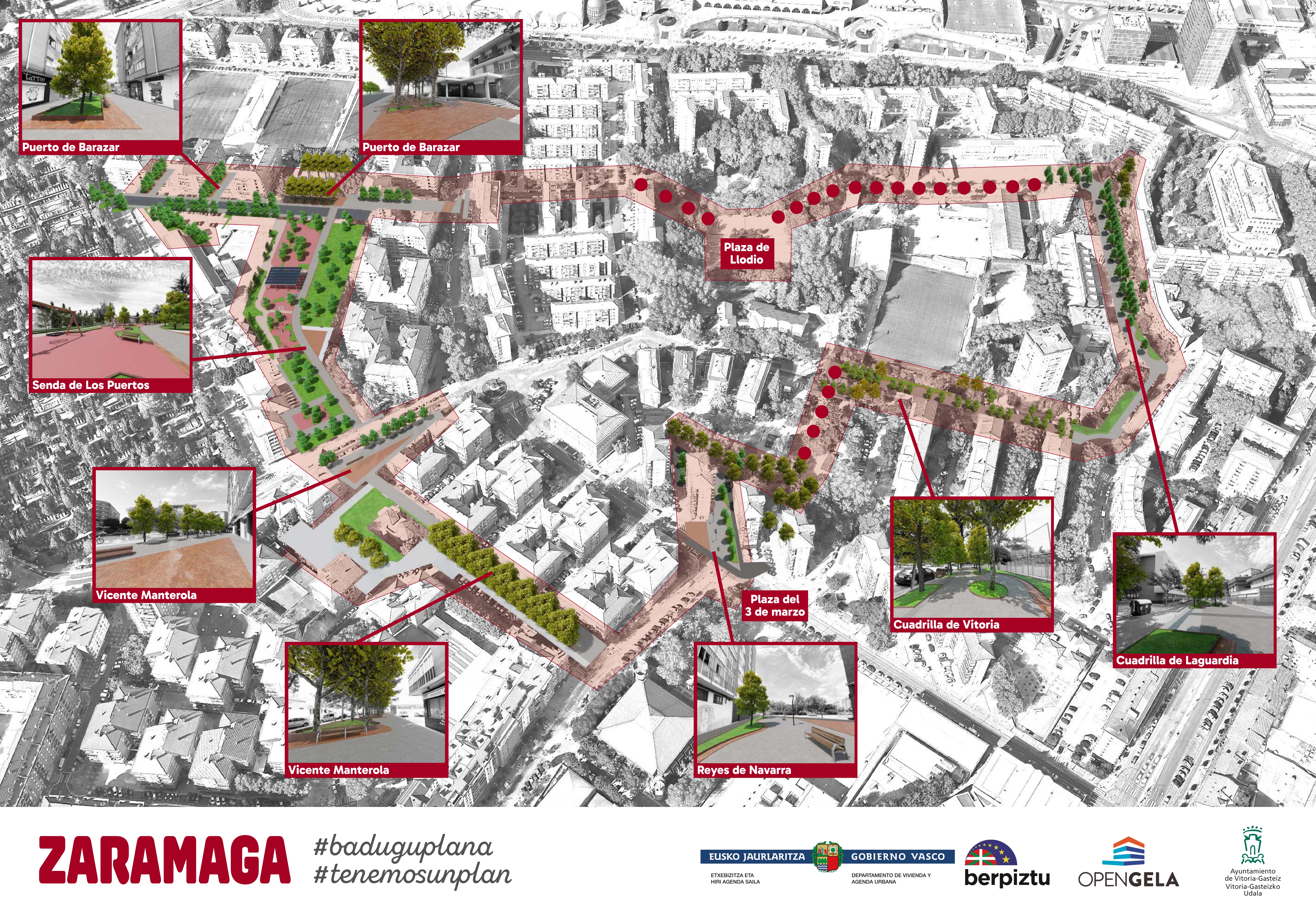 Esquema que muestra la actuaciones previstas en Zaramaga. Foto: Ayuntamiento de Gasteiz Esquema que muestra la actuaciones previstas en Zaramaga. Foto: Ayuntamiento de Gasteiz