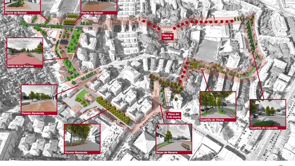 Esquema que muestra la actuaciones previstas en Zaramaga. Foto: Ayuntamiento de Gasteiz