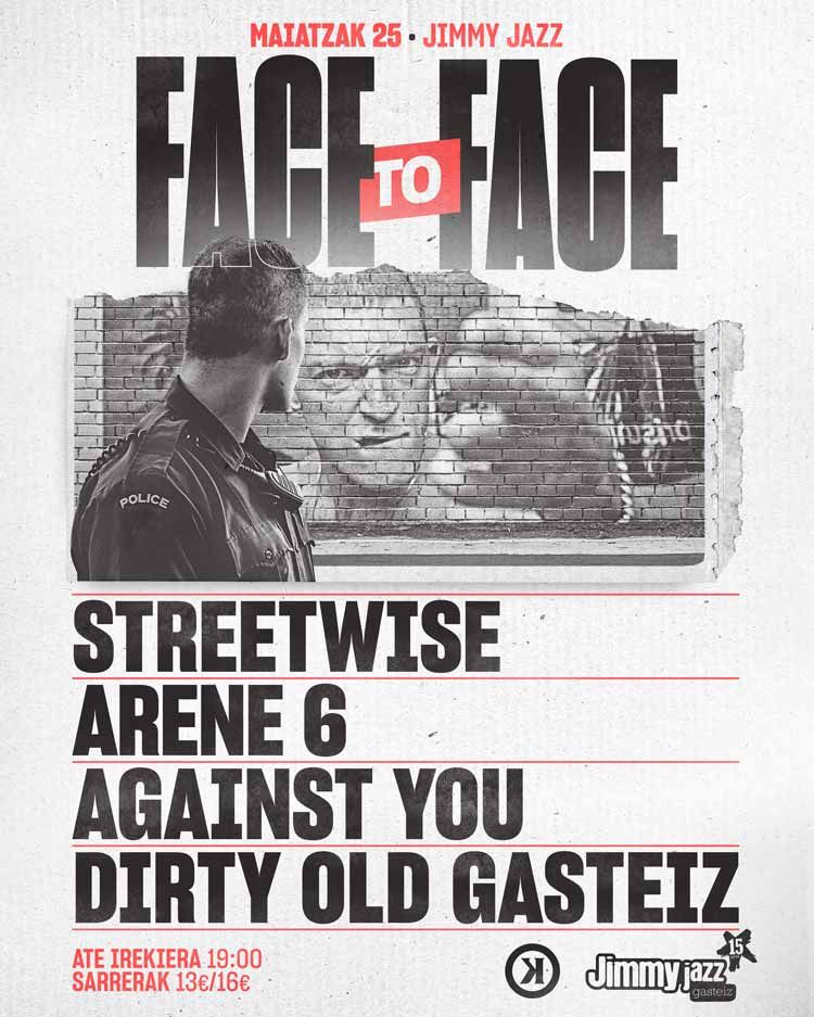 Cartel de ‘Face to face’ en la Jimmy.