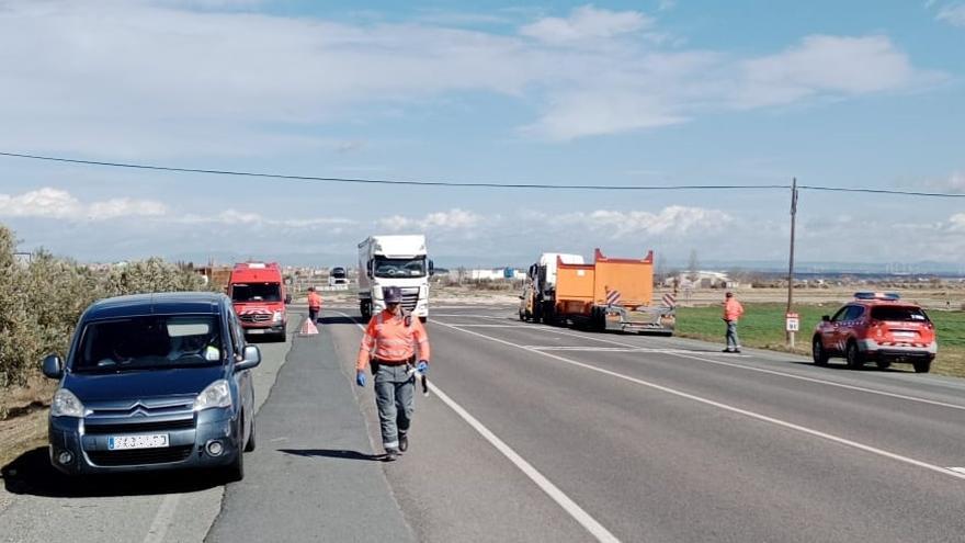 Control de la Policía Foral a la altura de Cintruénigo.