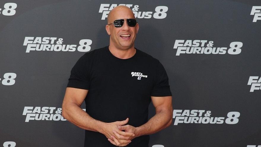 Vin Diesel en la presentación de una de las peléciulas de la saga de Fast& Furious'.