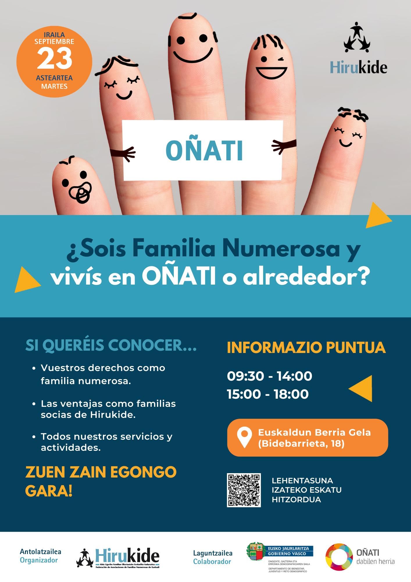 Cartel de la cita de este 23 de septiembre en Oñati.