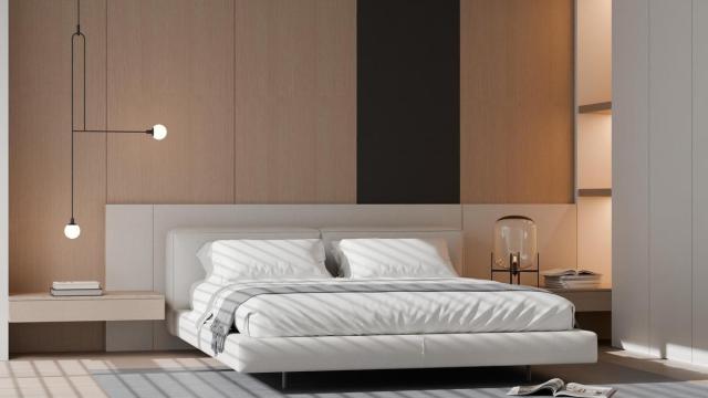 Habitación moderna con una decoración minimalista.