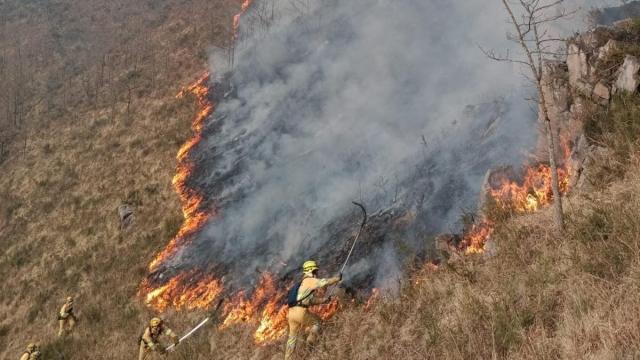 Se mantienen activos seis incendios forestales en Cantabria.