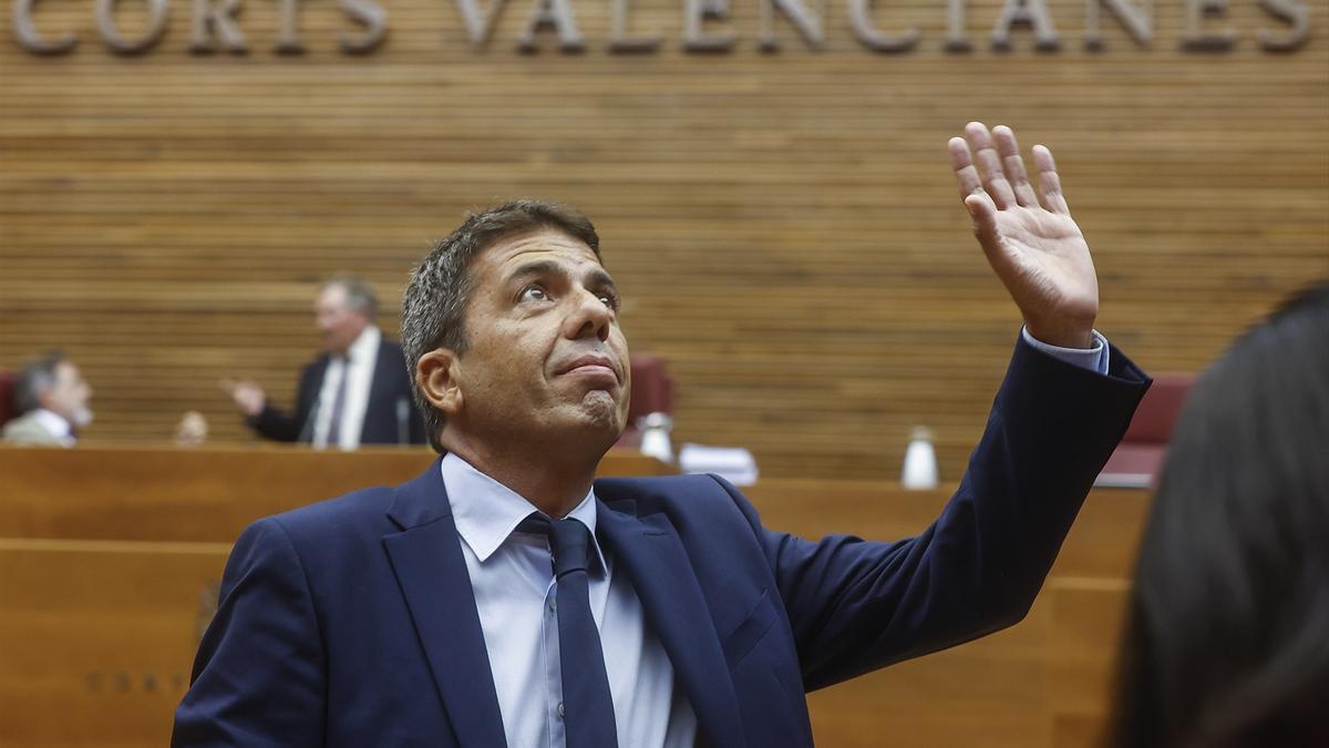 Carlos Mazón, en el debate de política general en Les Corts Valencianas.