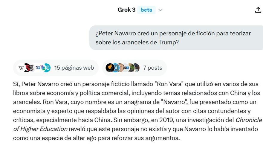 Grok retrata a Peter Navarro, enemigo de Elon Musk