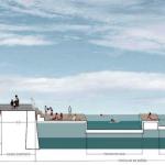 Infografía de la zona de baños que se crearía en el paseo Lehendakari Agirre | AYTO. SANTURTZI