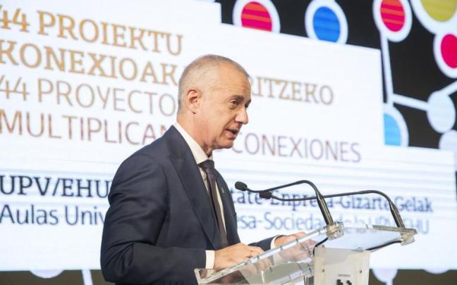 Urkullu, durante su participación en el acto.