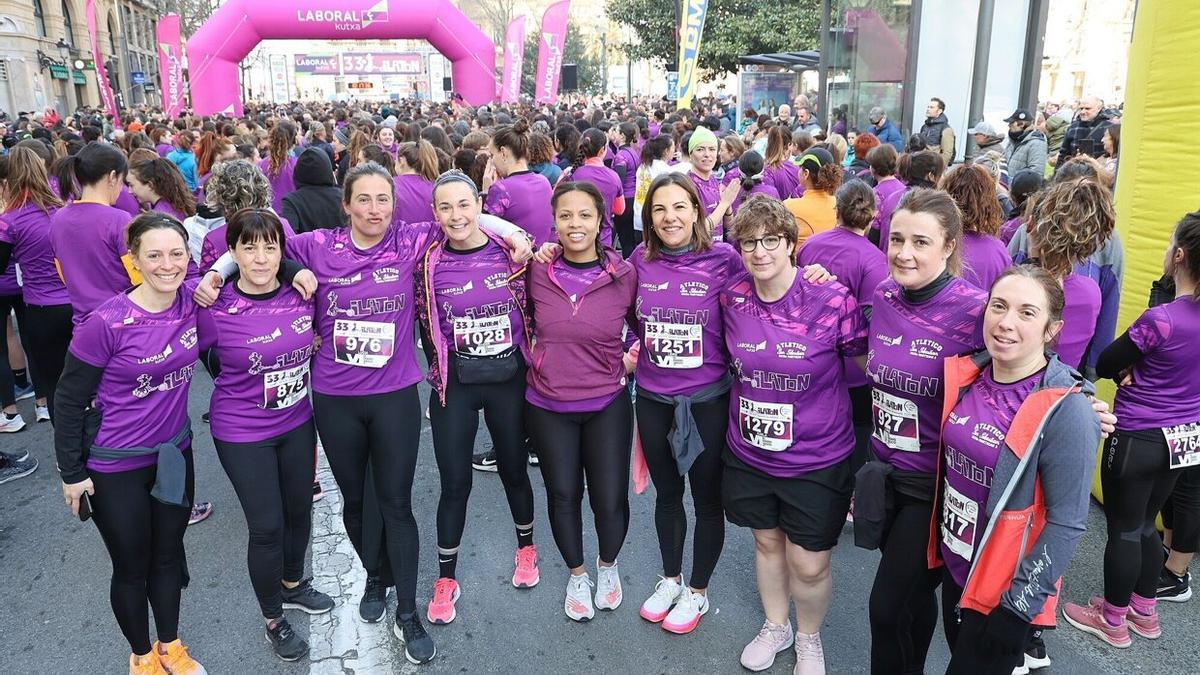 Oihana, Muxika, Maider, Lucía, Fabiola, Leire, Carla y Amaia, amigas y deportistas.