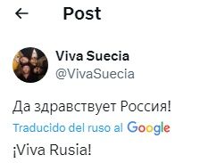 El post del grupo y la traducción de Google.