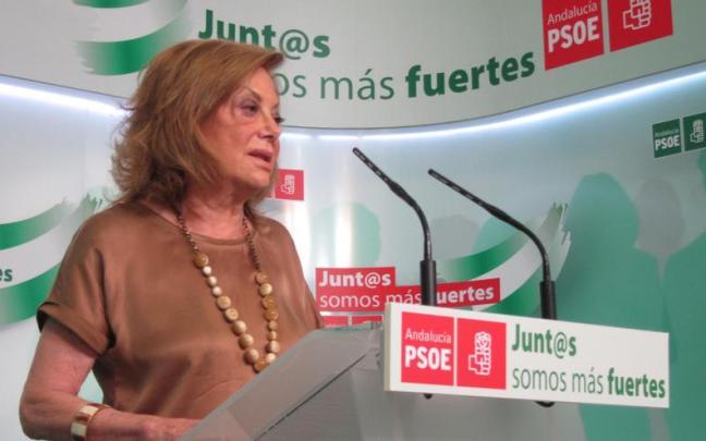 Presidenta del PSOE-A, Amparo Rubiales, en rueda de prensa. Presidenta del PSOE-A, Amparo Rubiales, en rueda de prensa.