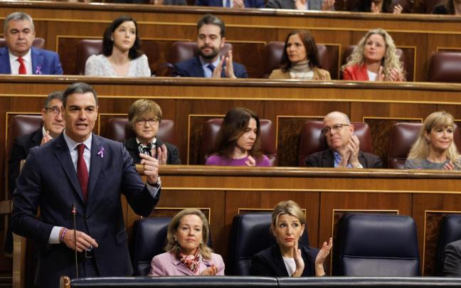 Pedro Sánchez, durante su intervención en el Congreso.